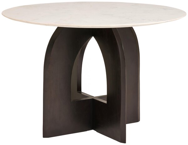 JEDÁLENSKÝ STÔL, mangové drevo, biela, farba vlašského orecha, 120/76/120 cm Livetastic - Stoly, Online Only