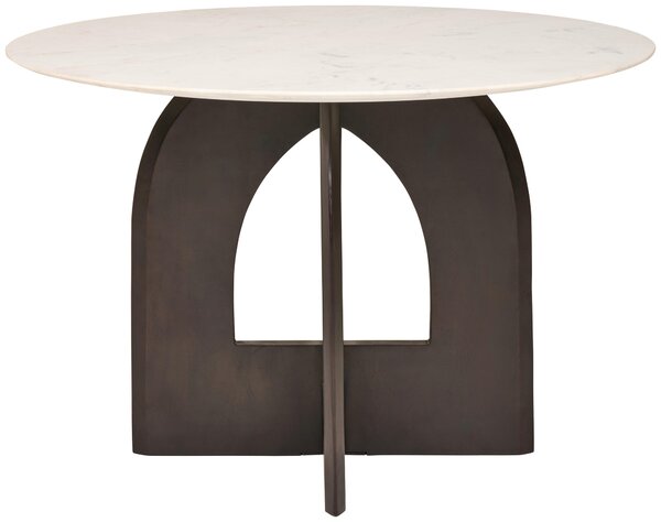JEDÁLENSKÝ STÔL, mangové drevo, biela, farba vlašského orecha, 120/76/120 cm Livetastic - Stoly, Online Only