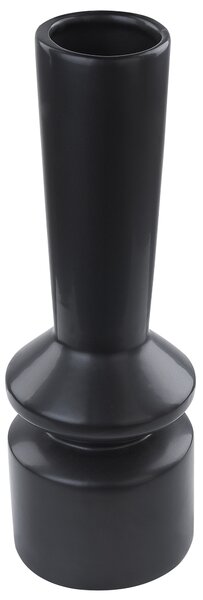 Váza na kvety čierna keramická z dolomitu 20 cm minimalistický bytový doplnok na stôl