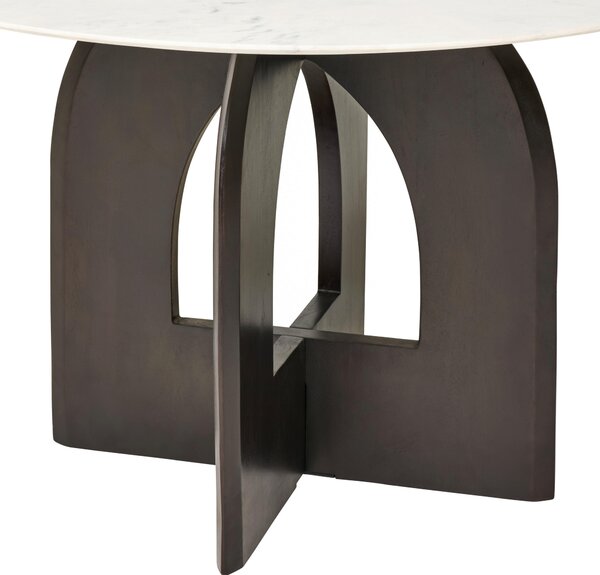 JEDÁLENSKÝ STÔL, mangové drevo, biela, farba vlašského orecha, 120/76/120 cm Livetastic - Stoly, Online Only