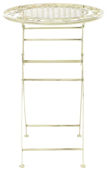 Záhradný barový stolík svetlozelený železný okrúhly 60 cm skladací UV odolný vintage francúzsky retro štýl