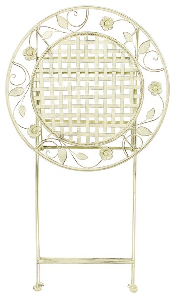 Záhradný barový stolík svetlozelený železný okrúhly 60 cm skladací UV odolný vintage francúzsky retro štýl