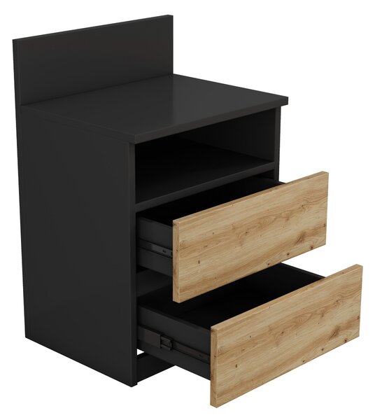 Noční stolek Houseland Malwa 01 dub artisan/antracit