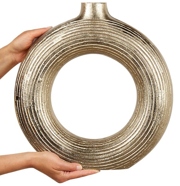 Dekoratívna váza zlatá kovová hliníková 40 cm bytový doplnok moderný glamour dizajn