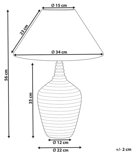 Stolná lampa krémová béžová keramický podstavec látkové tienidlo svietidlo na nočný stolík