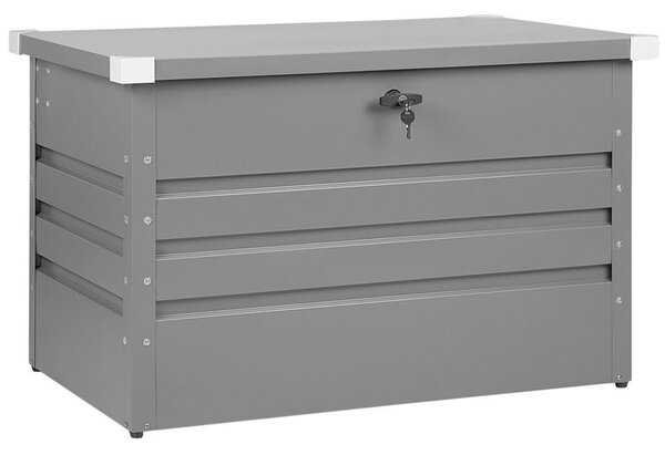 Vonkajší úložný box sivý objem 300 L galvanizovaná oceľ industriálny dizajn záhrada