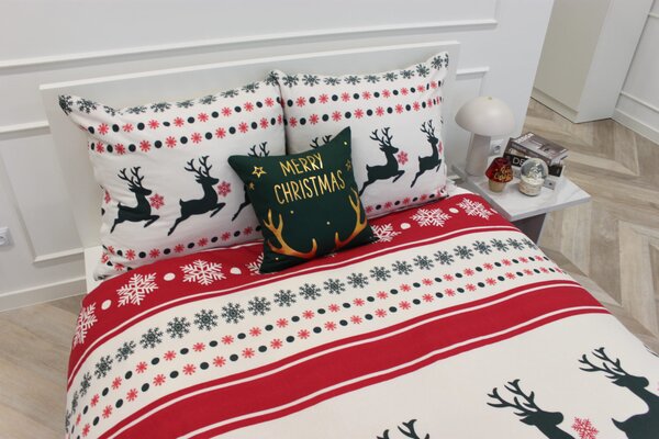 Vianočná posteľná bielizeň bavlnená XMASS 4B 160x200 cm