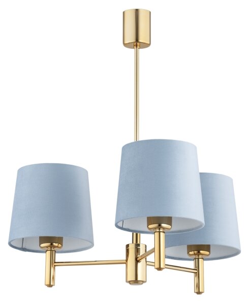 BRILAGI - Luster na tyči MONTE 3xE27/60W/230V modrá/zlatá