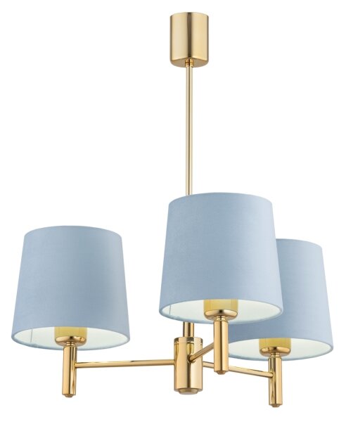 BRILAGI - Luster na tyči MONTE 3xE27/60W/230V modrá/zlatá