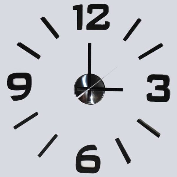 Nástenné nalepovacie hodiny ALFA čierna lesklá