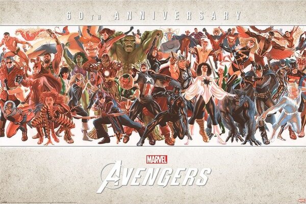 Plagát, Obraz - Avengers - 60th Anniversary by Alex Ross