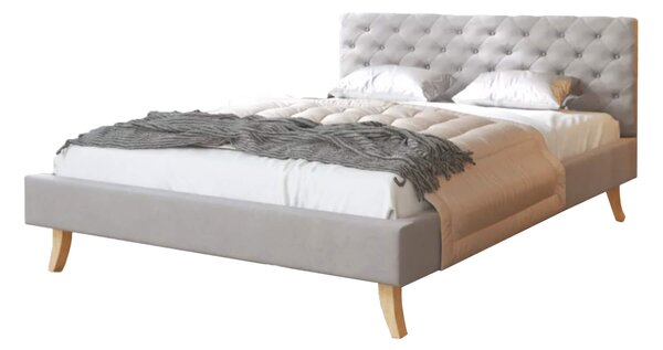 Čalúnená manželská posteľ Kalifornia - sivá Rozmer: 140x200