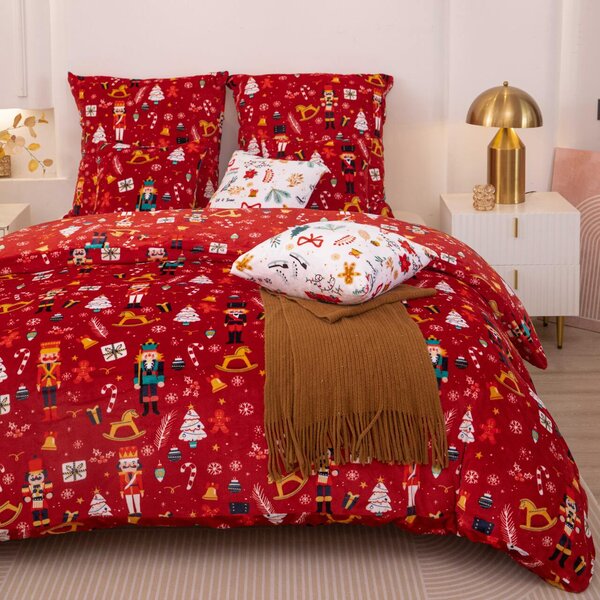 Posteľná bielizeň MERRY COZY NUT CRACKER červená Rozmer: 220x200 cm