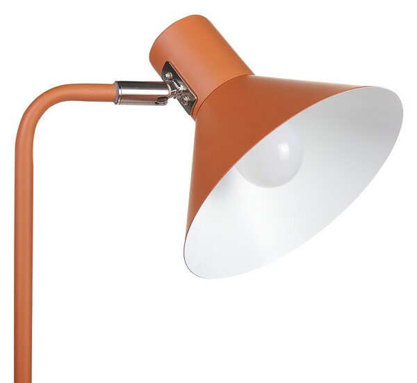 Stojaca lampa oranžová kovová 154 cm nastaviteľné kužeľové tienidlo osvetlenie do spálne obývačky kancelárie industriálny štýl