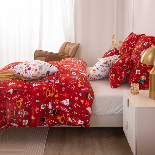 Posteľná bielizeň MERRY COZY NUT CRACKER červená Rozmer: 220x200 cm