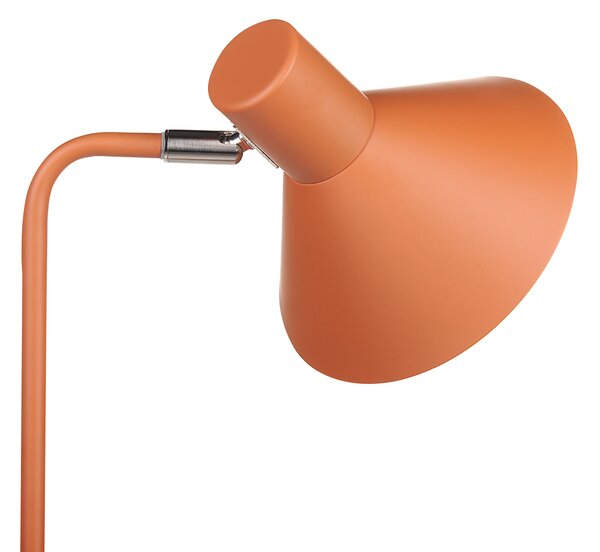 Stojaca lampa oranžová kovová 154 cm nastaviteľné kužeľové tienidlo osvetlenie do spálne obývačky kancelárie industriálny štýl
