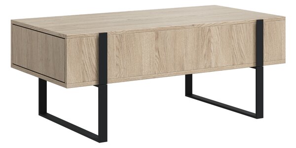 Konferenčný stolík Verica so zásuvkami 120 cm - dub piškótový / čierne nožičky