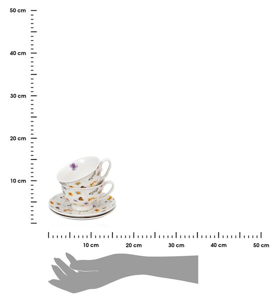 Porcelánová šálka na nohe s podšálkou Royal Margaret 250 ml sada 2ks