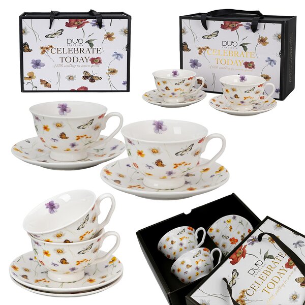 Porcelánová šálka na nohe s podšálkou Royal Margaret 250 ml sada 2ks