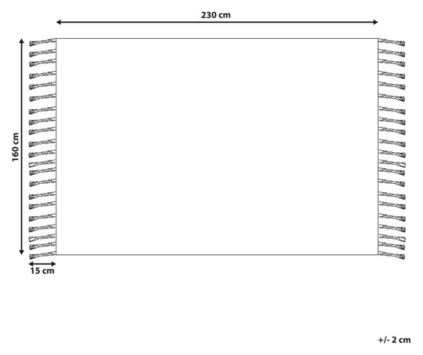 Koberec sivá a biela 160 x 230 cm syntetický materiál dekoratívne strapce indický štýl do interiéru a exteriéru
