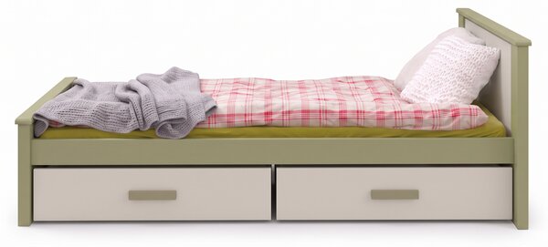Detská posteľ so zásuvkami Aldo 80x180 - olivová / kašmír
