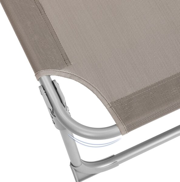 Záhradné lehátko LAGUNA s nastaviteľnou clonou, 193x59x30cm, hnedošedá (taupe) SongmicsHome