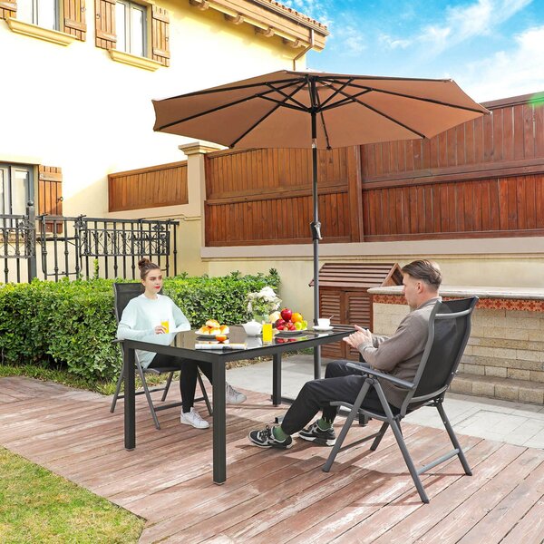 Záhradná stolička RIVIERA, set 2 ks, čierna SongmicsHome