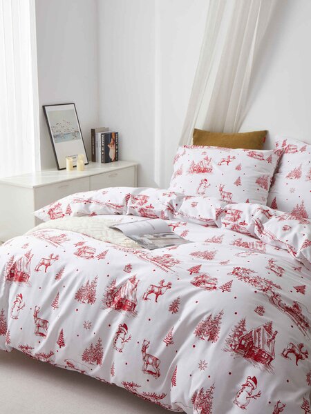 Saténová posteľná bielizeň LAPONSKO biela Rozmer: 140x200 cm