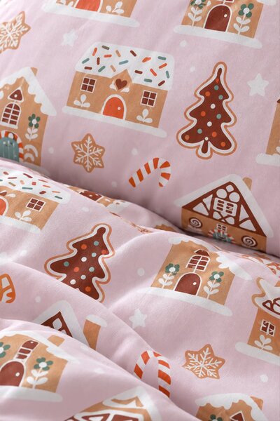 Saténová posteľná bielizeň GINGERHOUSE s vianočným motívom Rozmer: 100x135 cm
