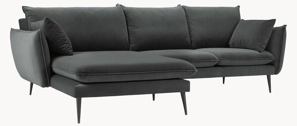 Rohová pohovka Elio Blue Grey & Black I (5-miestna)