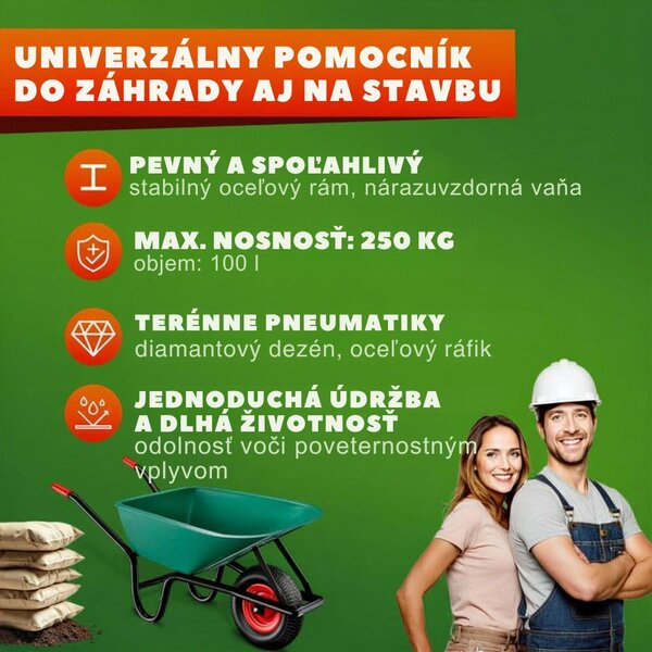 Fúrik GREG s plastovou vaničkou, max. 100l/250kg, zelená/čierna Gardebruk