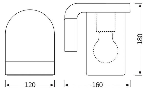 OSRAM Vonkajšie nástenné svietidlo ENDURA CLASSIC CASCADE, sklo jantárové IP44, Hliník / sivá / zinok, Hliník, Moderný