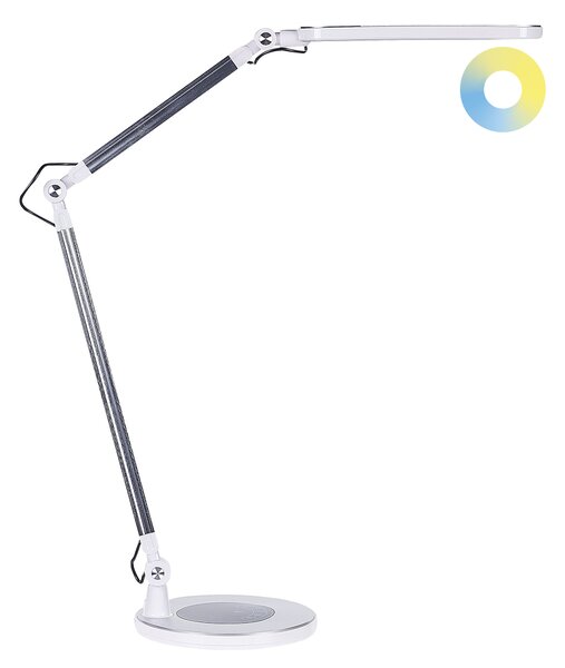 Kancelárska stolná LED lampa strieborná kovová hliníková dvojitý dotykový spínač moderné osvetlenie do kancelárie