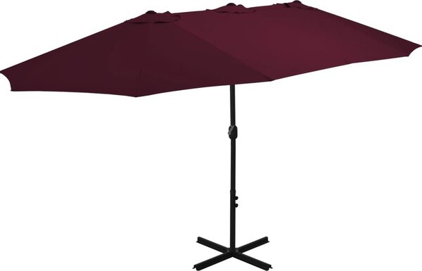 Maison Exclusive - Slnečník s hliníkovým stožiarom 460x270 cm bordová červená