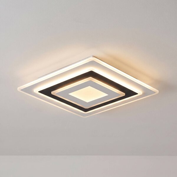 Lindby stropné LED svetlo Rebeka, 50 x cm, stmievateľné, Biela / opálová, Obývacia izba / jedáleň, Plast, Moderný, Stropné svetlo