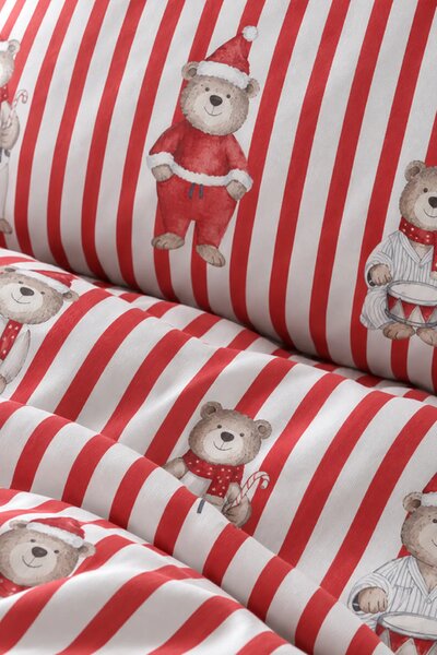 Saténová posteľná bielizeň XMASS BEAR vianočná Rozmer: 140x200 cm