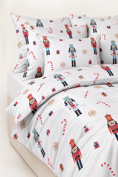Vianočná posteľná bielizeň z bavlneného saténu XMASS NUTCRACKER Rozmer: 160x200 cm