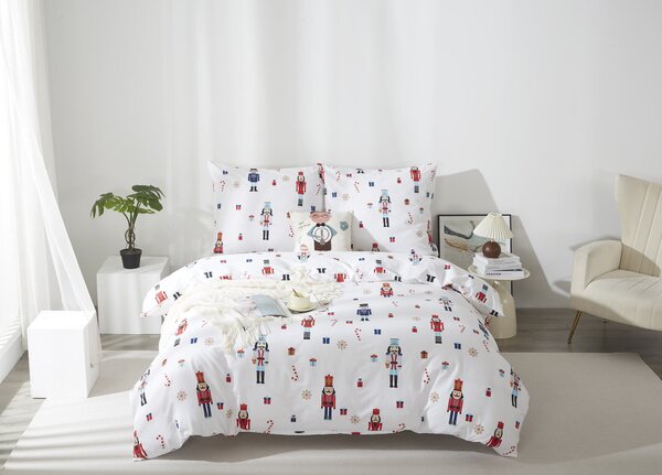 Vianočná posteľná bielizeň z bavlneného saténu XMASS NUTCRACKER Rozmer: 160x200 cm