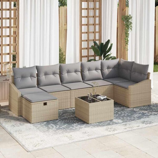 Maison Exclusive - Sedacia súprava s vankúšmi s úložným priestorom Béžová Poly-rattan