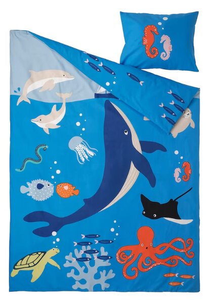 Saténová posteľná bielizeň WHALE 140x200 cm