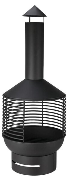 Kovový záhradný krb 41x105cm - voľne stojaci vonkajší krb na terasu a záhradu
