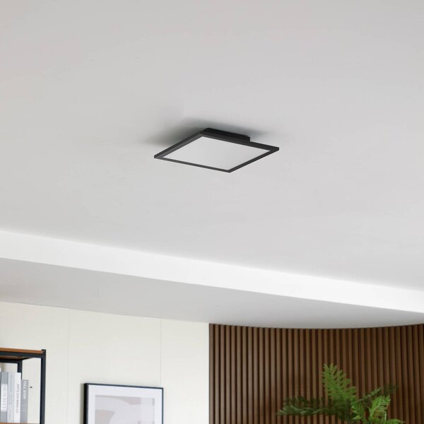 Lindby LED panel Enhife, čierny, 30 x cm, kov, 4 000K, Čierna, Pracovňa / Kancelária, Moderný