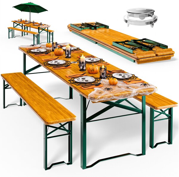 Pivný set KLASIK, 170cm, prírodná hnedá