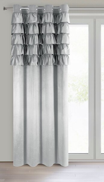 ZATEMŇOVACÍ ZÁVES NA KRÚŽKOCH AURA 140X250 CM STRIEBORNÁ