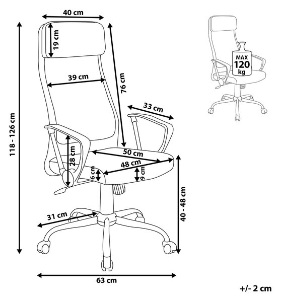 Kancelárska stolička biela sieťovina výškovo nastaviteľná otočná s opierkami ergonomický tvar moderný štýl pracovňa