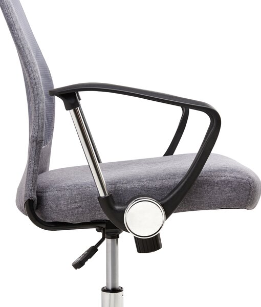 Kancelárska stolička sivá sieťovina výškovo nastaviteľná otočná s opierkami ergonomický tvar moderný štýl pracovňa