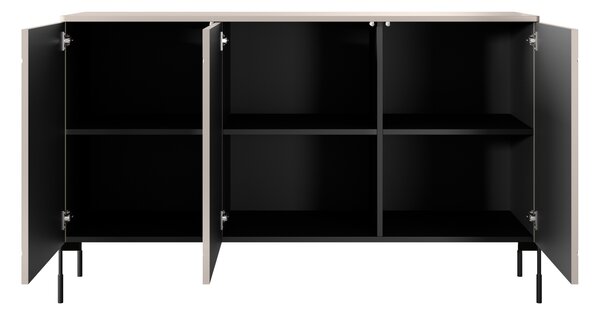 Komoda Sonatia 150 cm - kašmírová / čierna