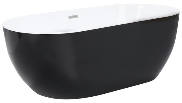 Voľne stojaca vaňa čierna biela akrylát 170 x 80 cm oválny tvar elegantný moderný štýl kúpeľňa