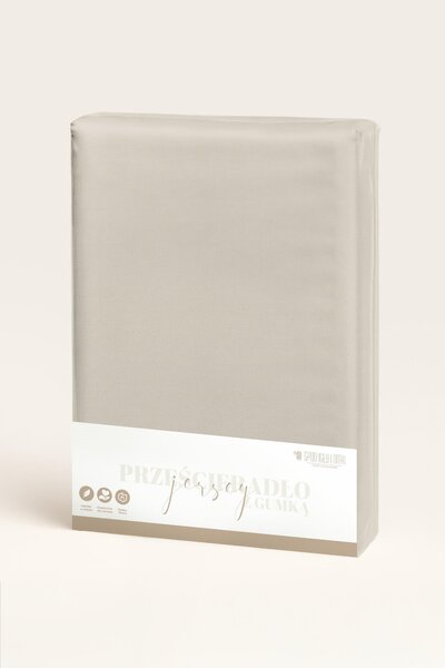 Plachta s gumičkou JERSEY taupe Rozmer: 80x160x15 cm