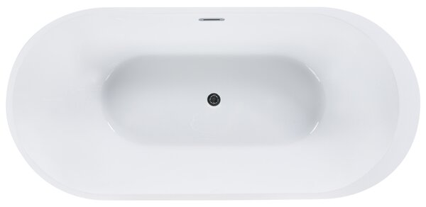 Voľne stojaca vaňa čierna biela akrylát 170 x 80 cm oválny tvar elegantný moderný štýl kúpeľňa
